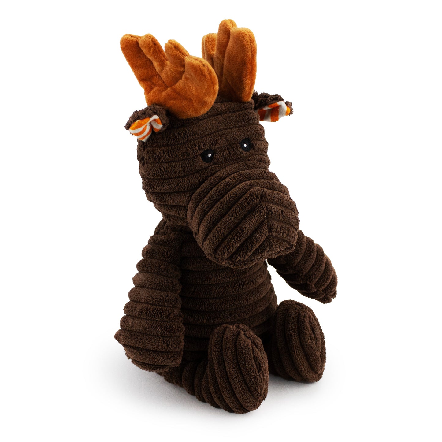 9 corduroy moose w/ honker and crinkle - soft plush squeaky dog toy with corduroy-style texture, fun for pet play and snuggles