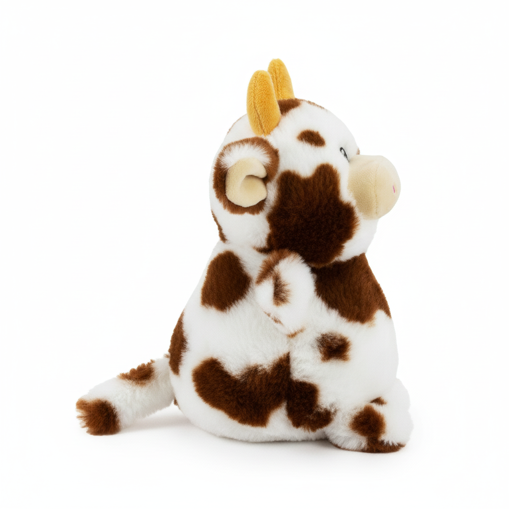 7" Moozie w/ Squeaker Ball-
(5" Squeaker Ball) plush dog toy with soft fabric, designed for gentle play and cuddling