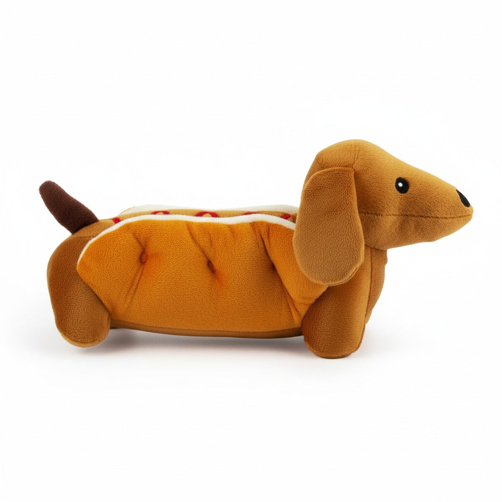 10" Dog in Bun w/ Squeaker