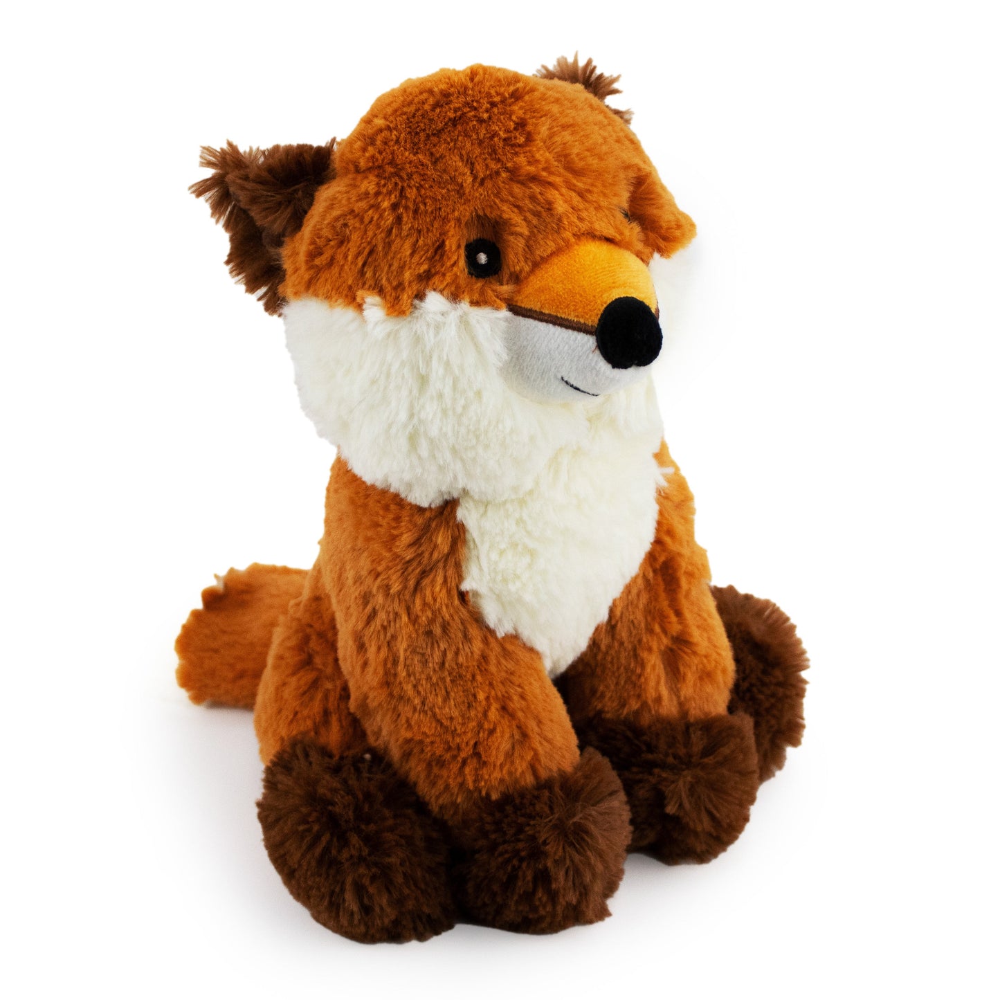 9 fox w/ squeaker - soft plush squeaky dog toy with corduroy-style texture, fun for pet play and snuggles