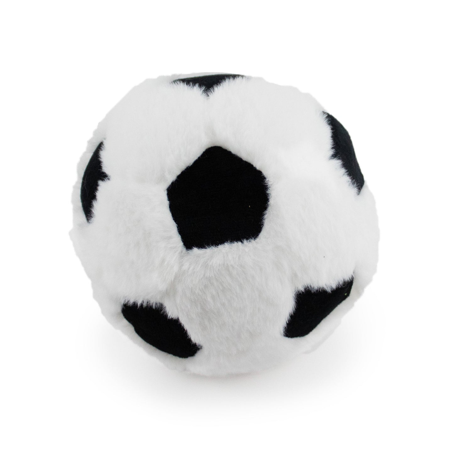 9 soccer ball w/ squeaker - soft plush squeaky dog toy with corduroy-style texture, fun for pet play and snuggles