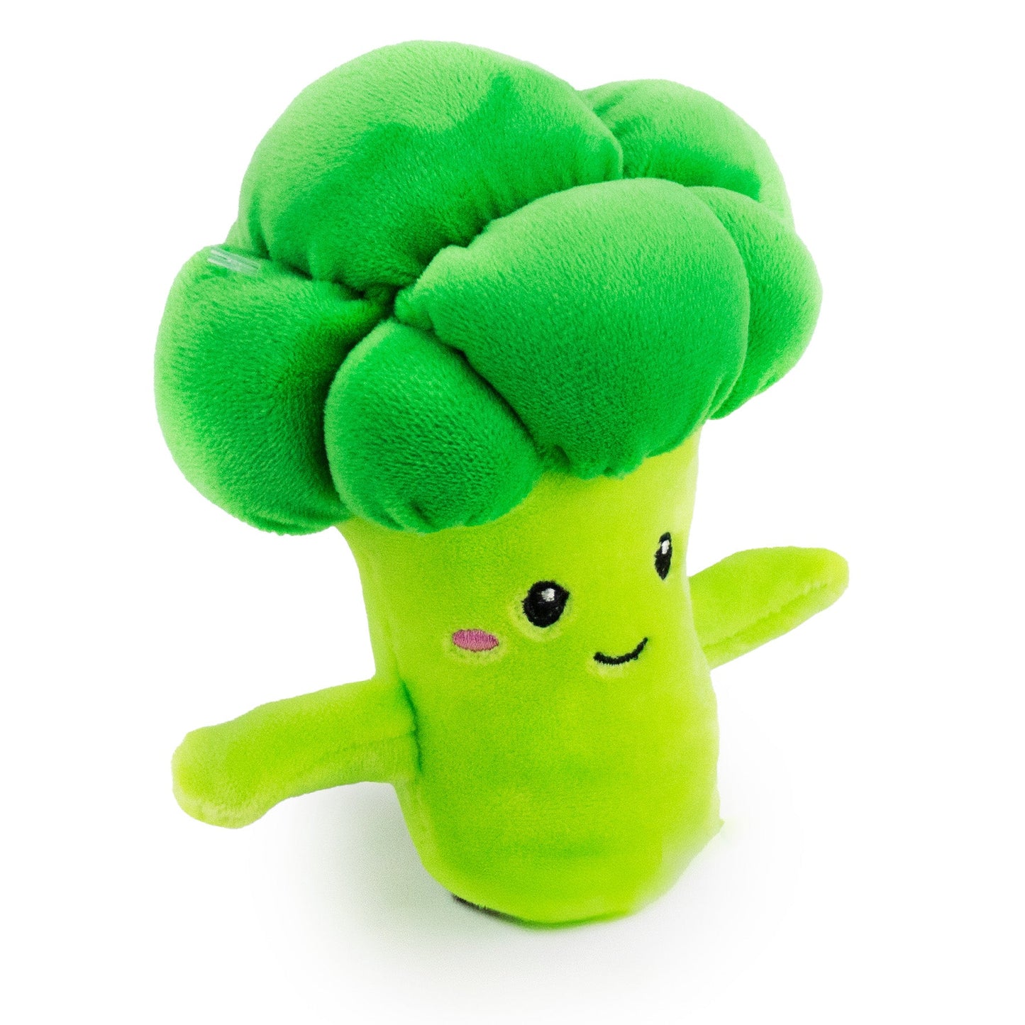 20 jumbo broco-li w/ squeaker - soft plush squeaky dog toy with corduroy-style texture, fun for pet play and snuggles