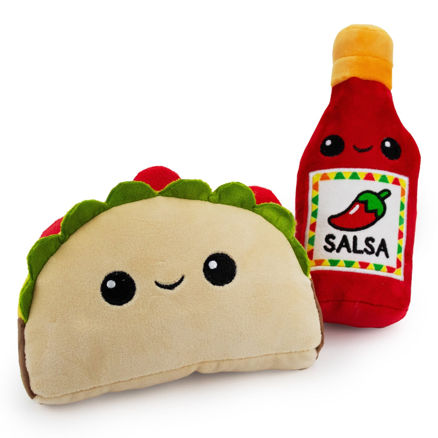 6 salsita y taco w/ squeaker and crinkle - soft plush squeaky dog toy with corduroy-style texture, fun for pet play and snuggles