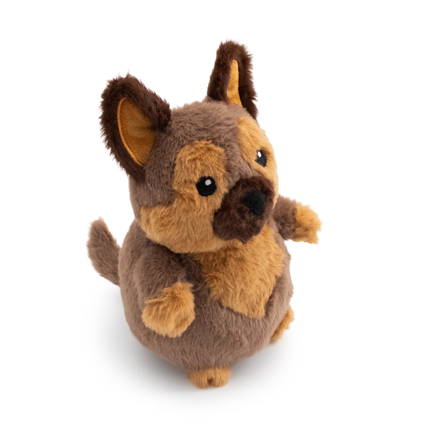 8" Chunky Scruff w/ Squeaker Ball plush dog toy with soft fabric, designed for gentle play and cuddling