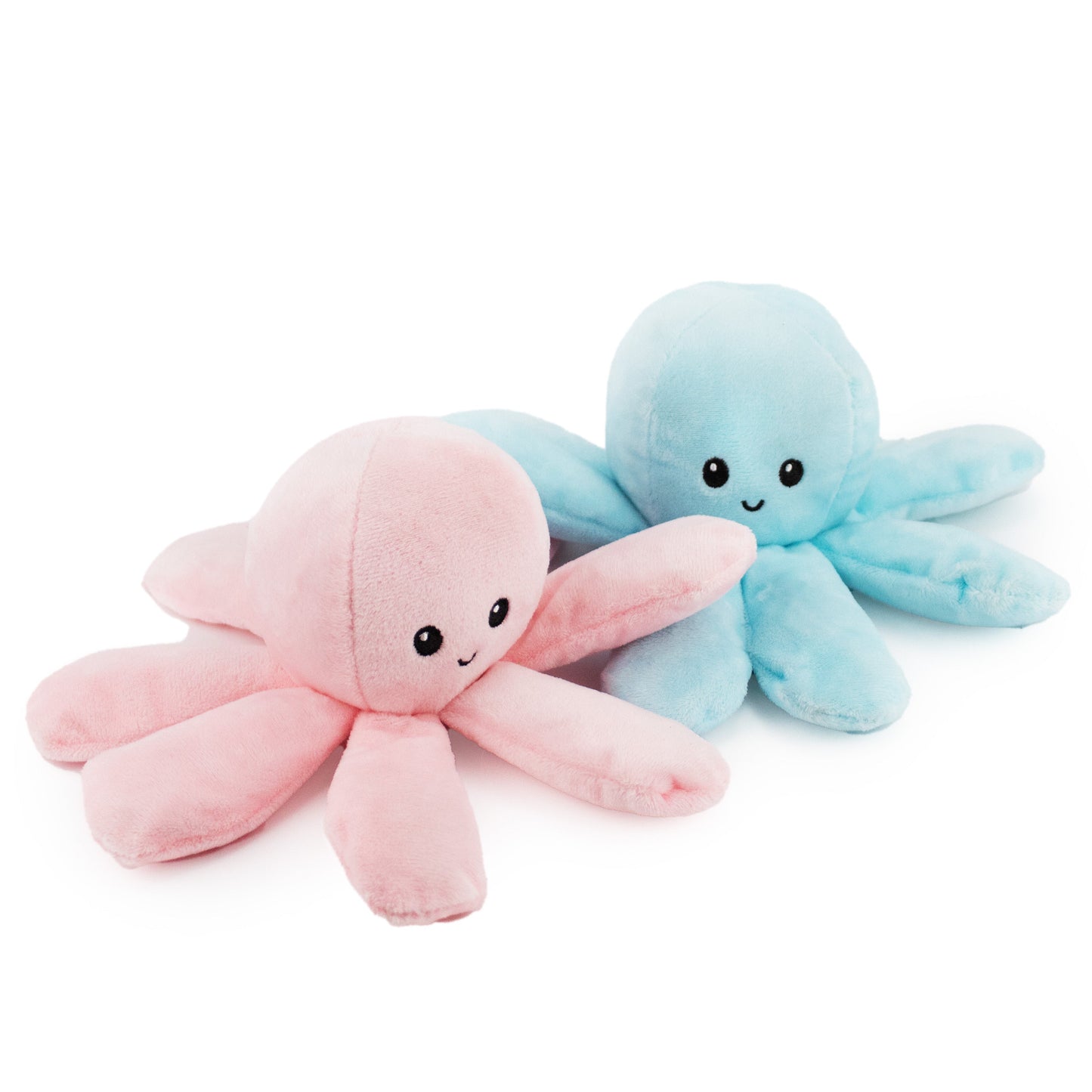 7 itty bitty octopus w/squeaker and crinkle - 2 pack - soft plush squeaky dog toy with corduroy-style texture, fun for pet play and snuggles