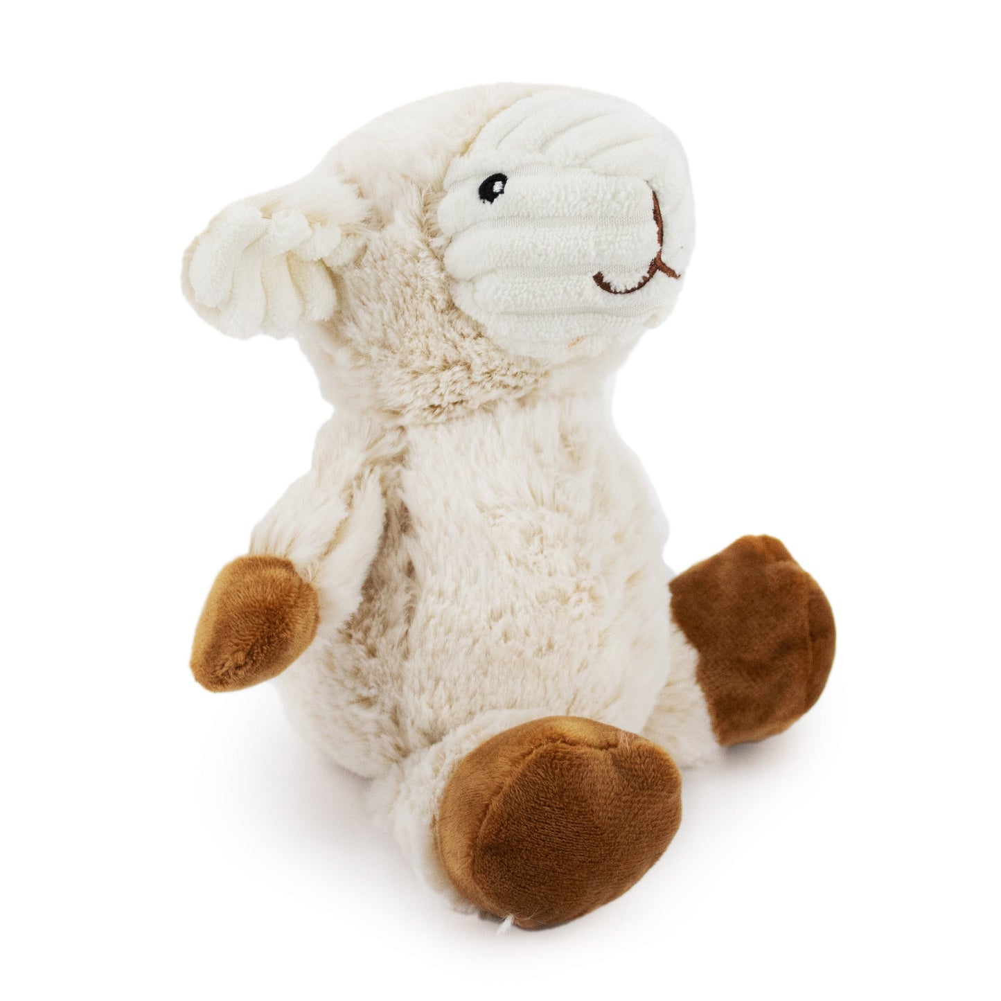 7 two tone cuddle lamb w/ squeaker and corduroy - soft plush squeaky dog toy with corduroy-style texture, fun for pet play and snuggles