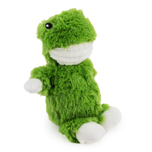 9'' cuddle  frog w/ squeaker  - soft plush squeaky dog toy with corduroy-style texture, fun for pet play and snuggles