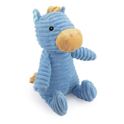 15 corduroy horse w/ squeaker and crinkle - soft plush squeaky dog toy with corduroy-style texture, fun for pet play and snuggles