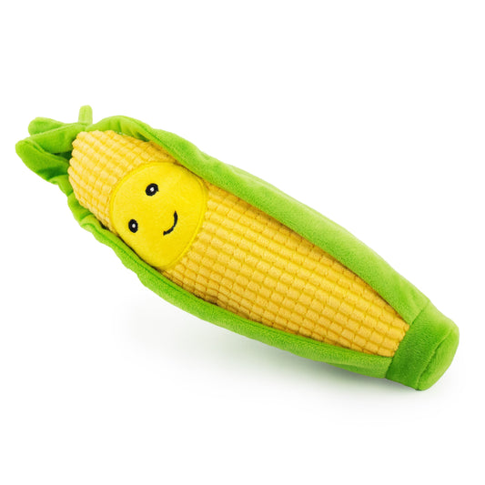 12 maize w/ squeaker - soft plush squeaky dog toy with corduroy-style texture, fun for pet play and snuggles