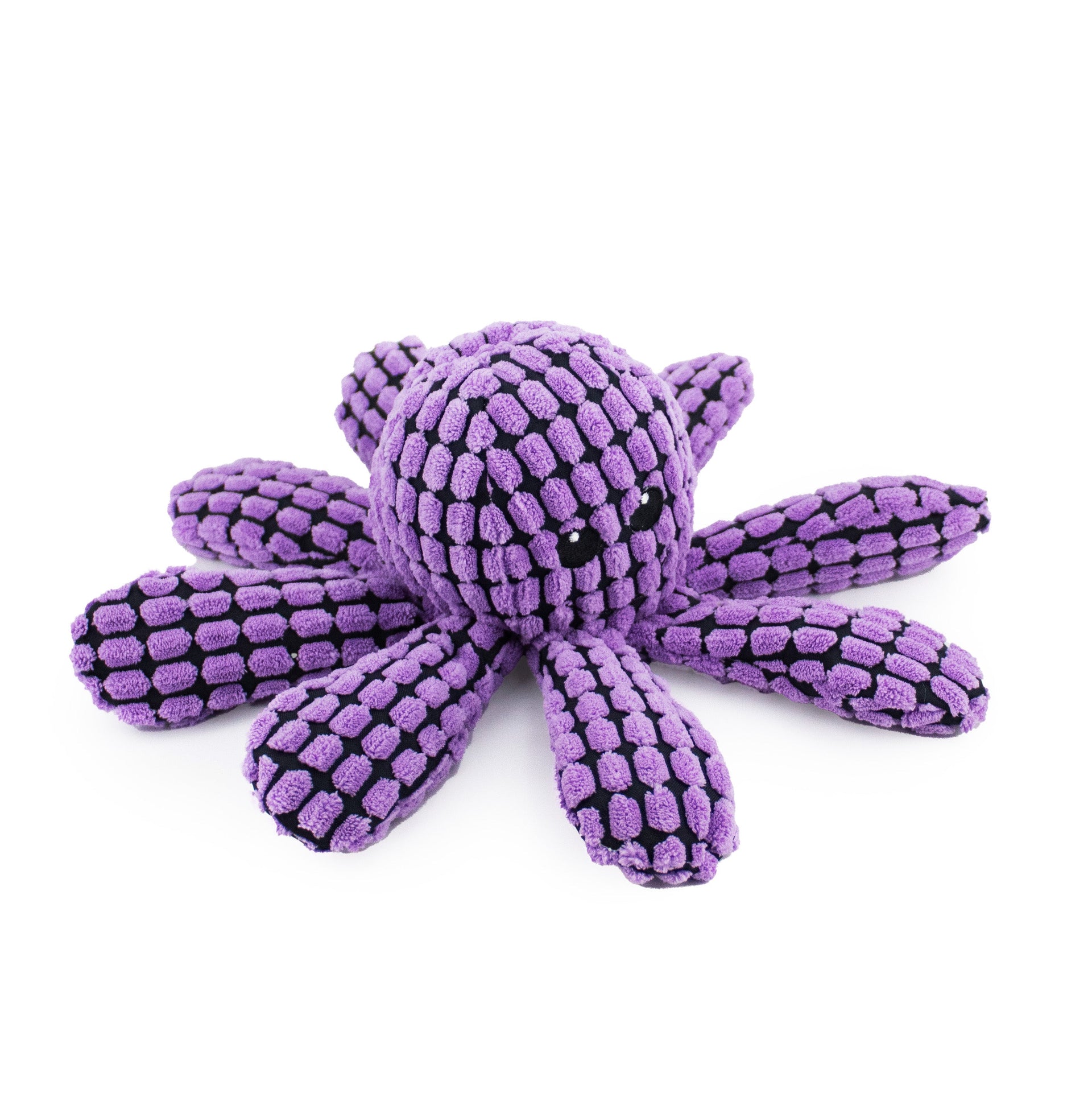 13 ogi the octopus w/ squeaker and crinkle  - purple - soft plush squeaky dog toy with corduroy-style texture, fun for pet play and snuggles