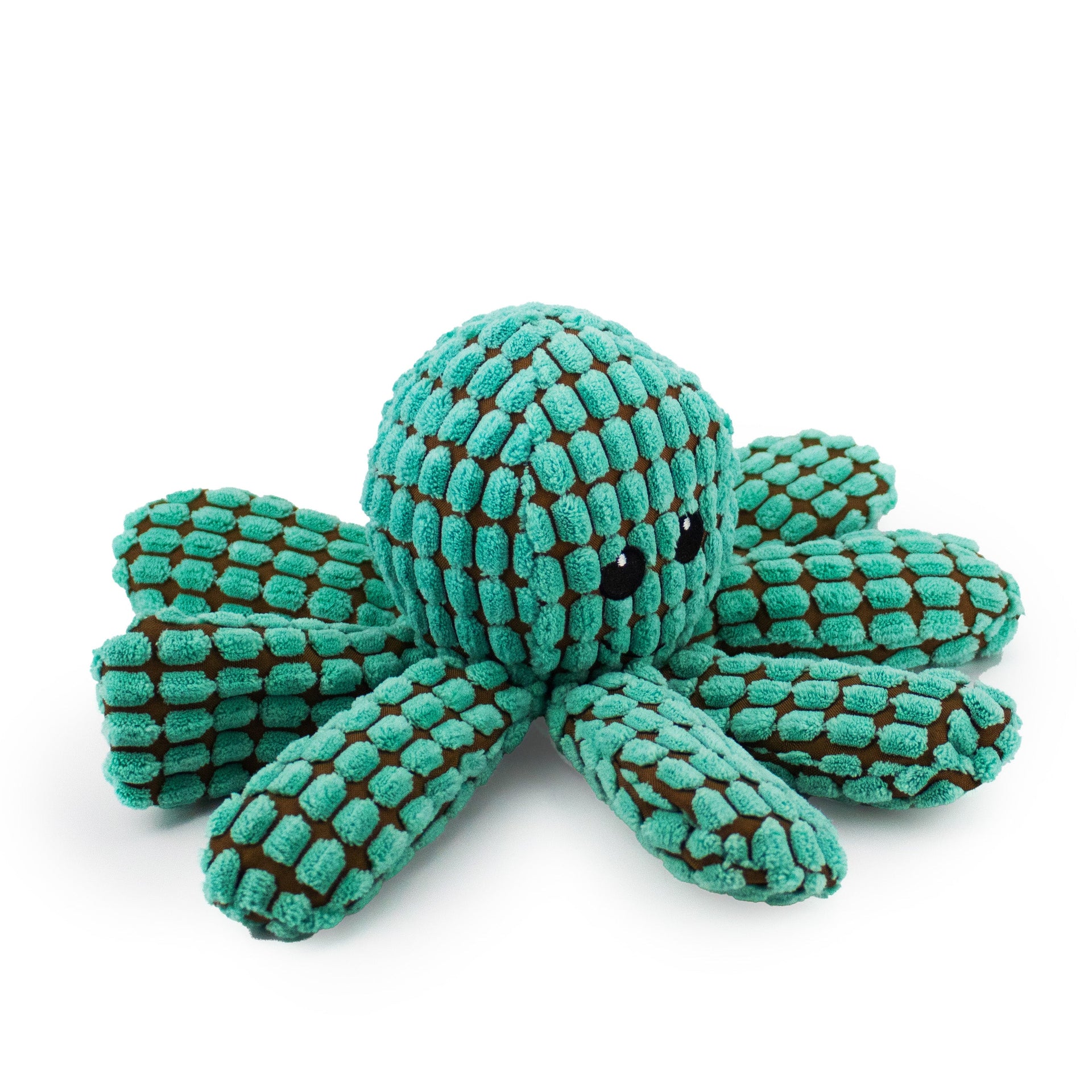13 ogi the octopus w/ squeaker and crinkle - turq - soft plush squeaky dog toy with corduroy-style texture, fun for pet play and snuggles