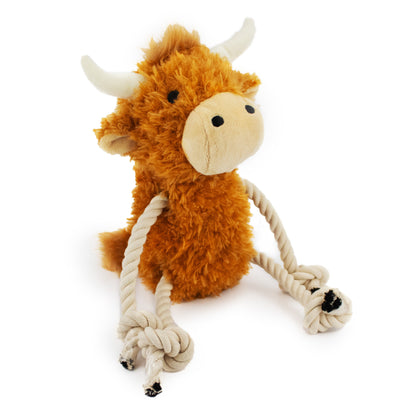 9" Penny Highland plush dog toy with soft fabric, designed for gentle play and cuddling