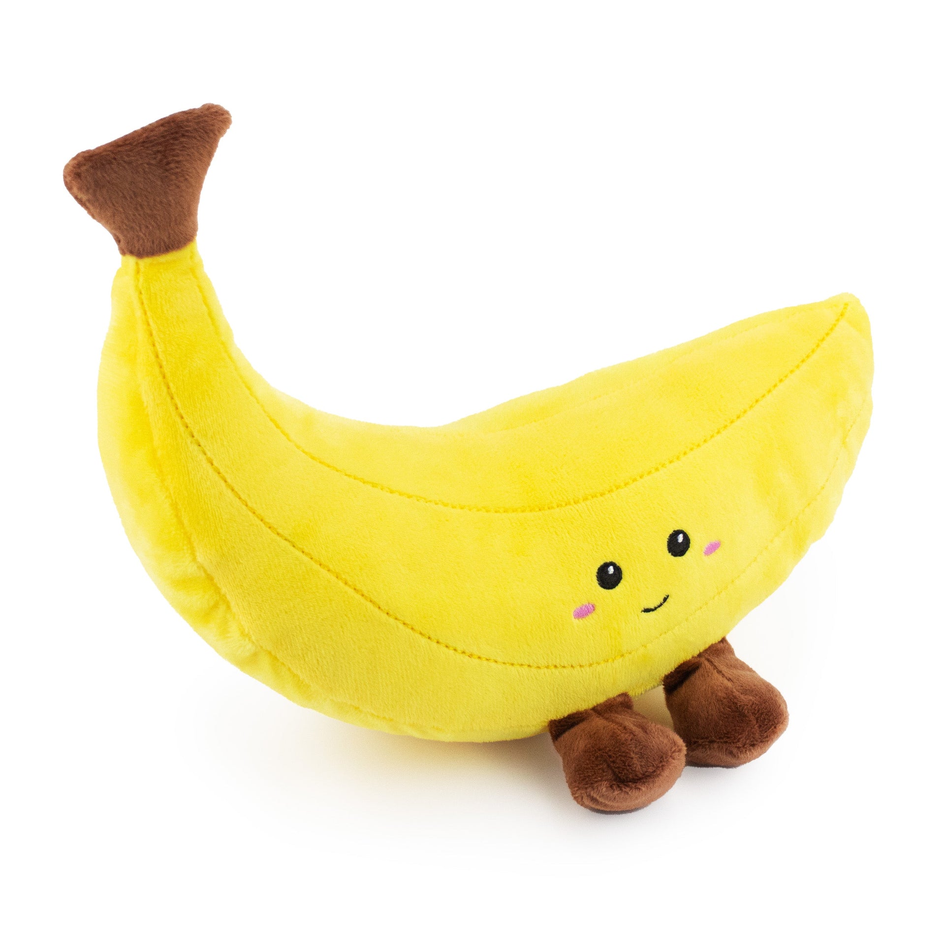 20  jumbo banana w/ squeaker and crinkle - soft plush squeaky dog toy with corduroy-style texture, fun for pet play and snuggles