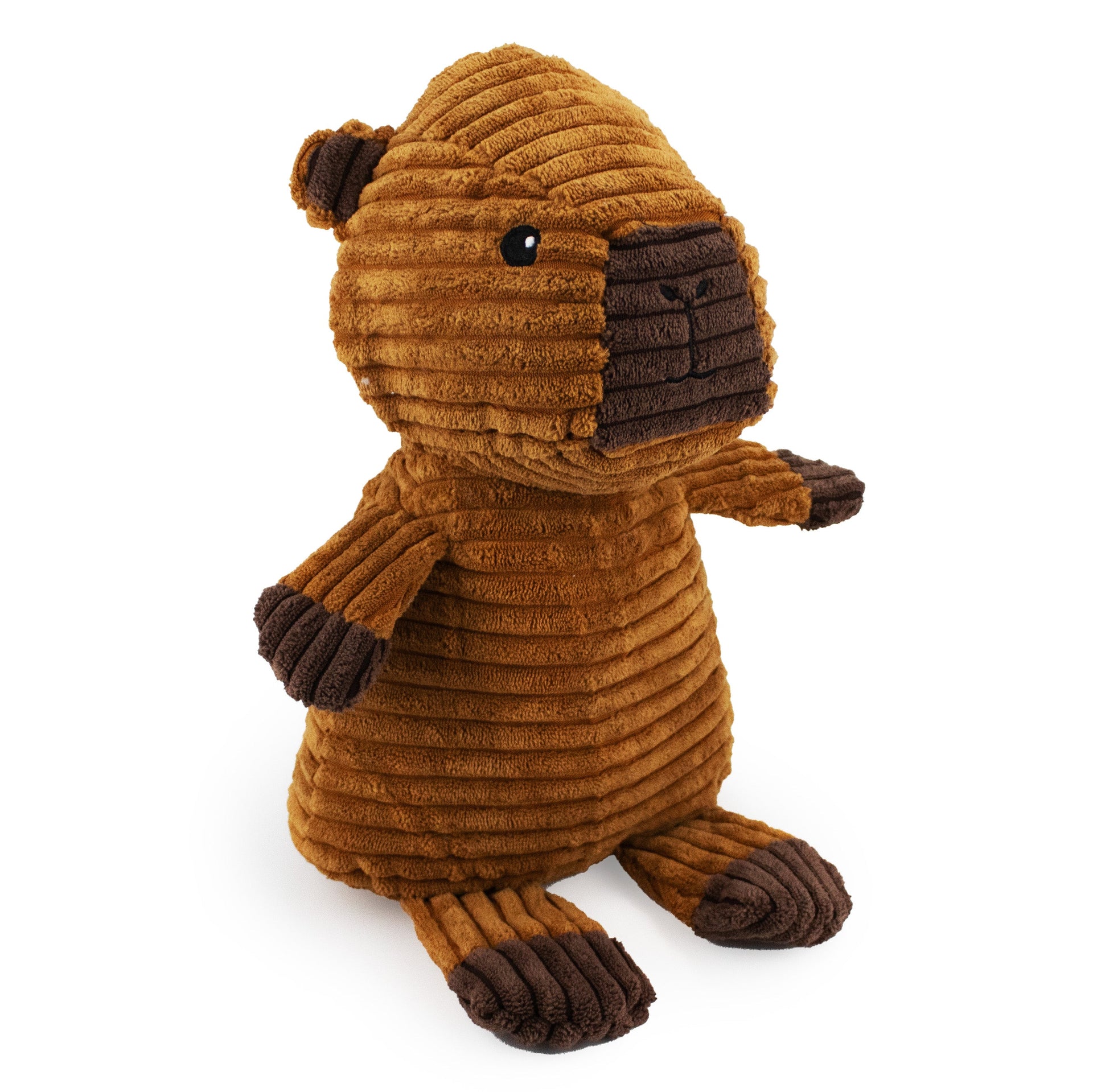 12" Capybara w/ squeaker and crinkle plush dog toy with soft fabric, designed for gentle play and cuddling