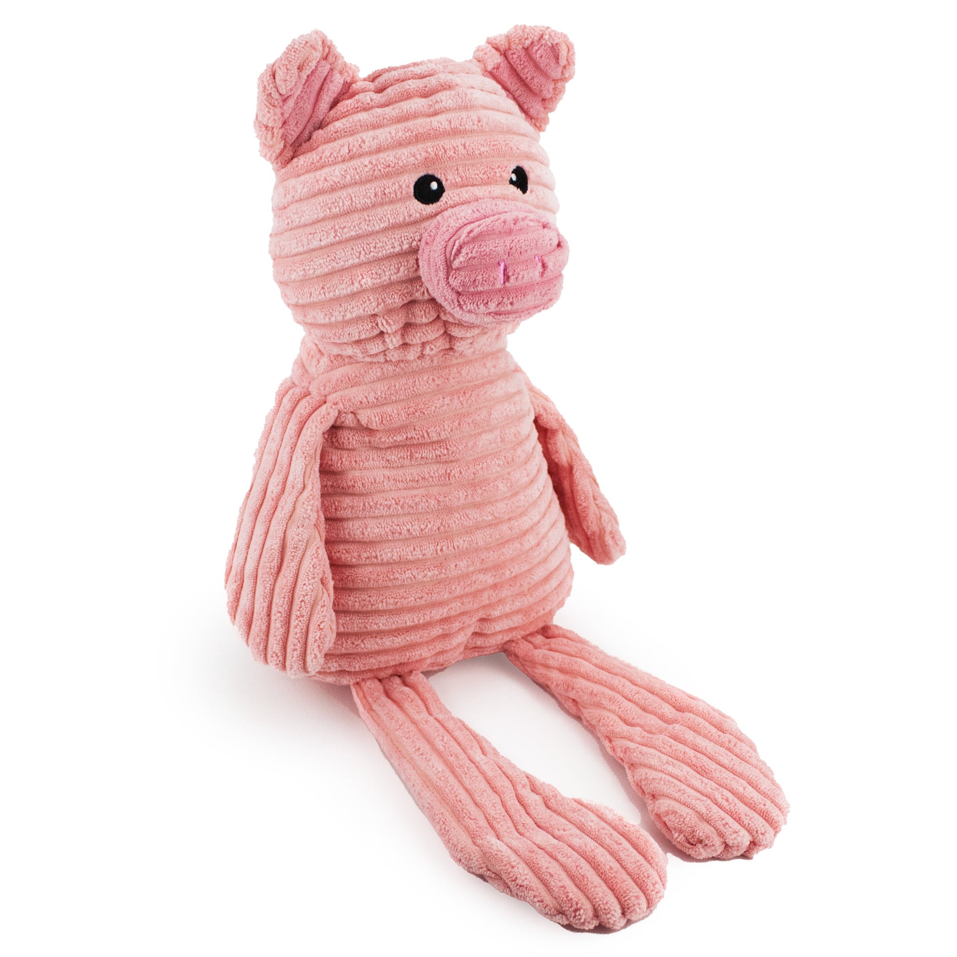 12 pig w/ squeaker and crinkle - soft plush squeaky dog toy with corduroy-style texture, fun for pet play and snuggles