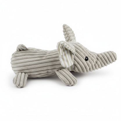 12" Corduroy Lying Elephant w/ Squeaker & Crinkle
