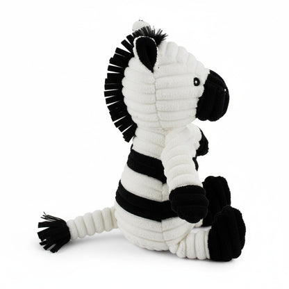 15" Corduroy Zebra w/ Squeaker & Crinkle