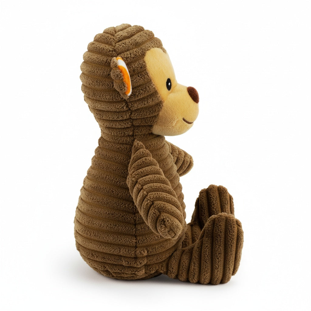 15" Corduroy Monkey w/ Squeaker & Crinkle
