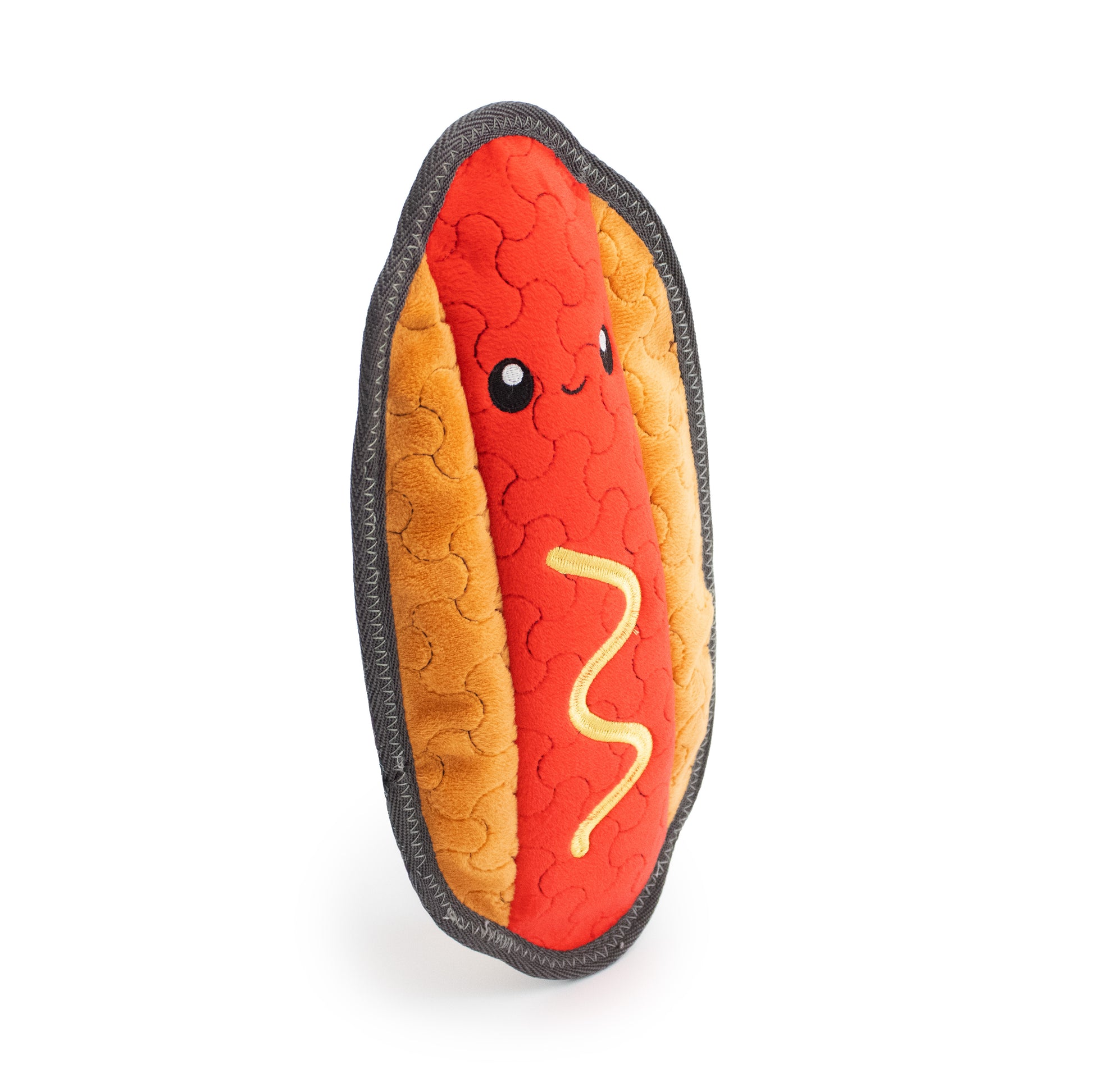 8" Wiggly Wiener plush dog toy with soft fabric, designed for gentle play and cuddling