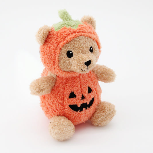 8" Pumpkin Bear w/ Squeaker Ball & Crinkle