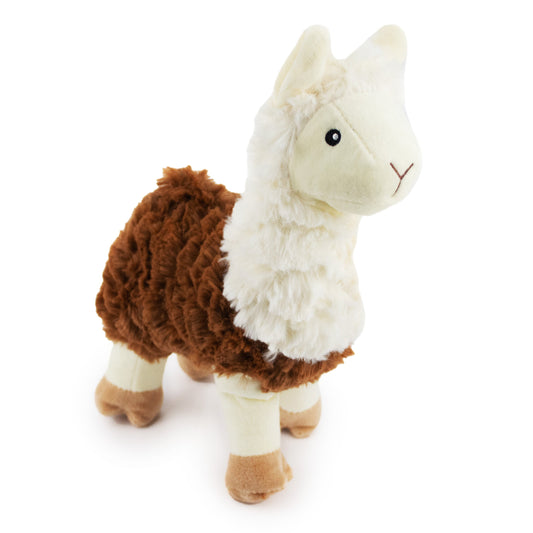 11'' standing llama w/ squeaker  - soft plush squeaky dog toy with corduroy-style texture, fun for pet play and snuggles