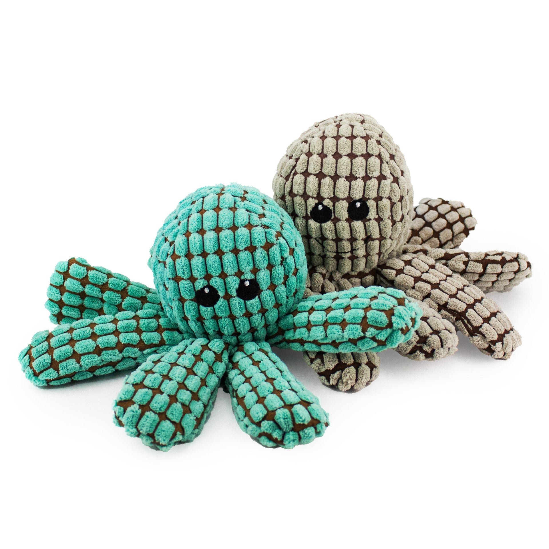 9 ogi the octopus w/ squeaker and crinkle - 2 asst - soft plush squeaky dog toy with corduroy-style texture, fun for pet play and snuggles