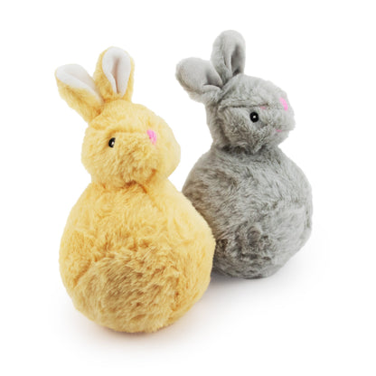 7" Tripper Bunny W/Squeaker Ball plush dog toy with soft fabric, designed for gentle play and cuddling