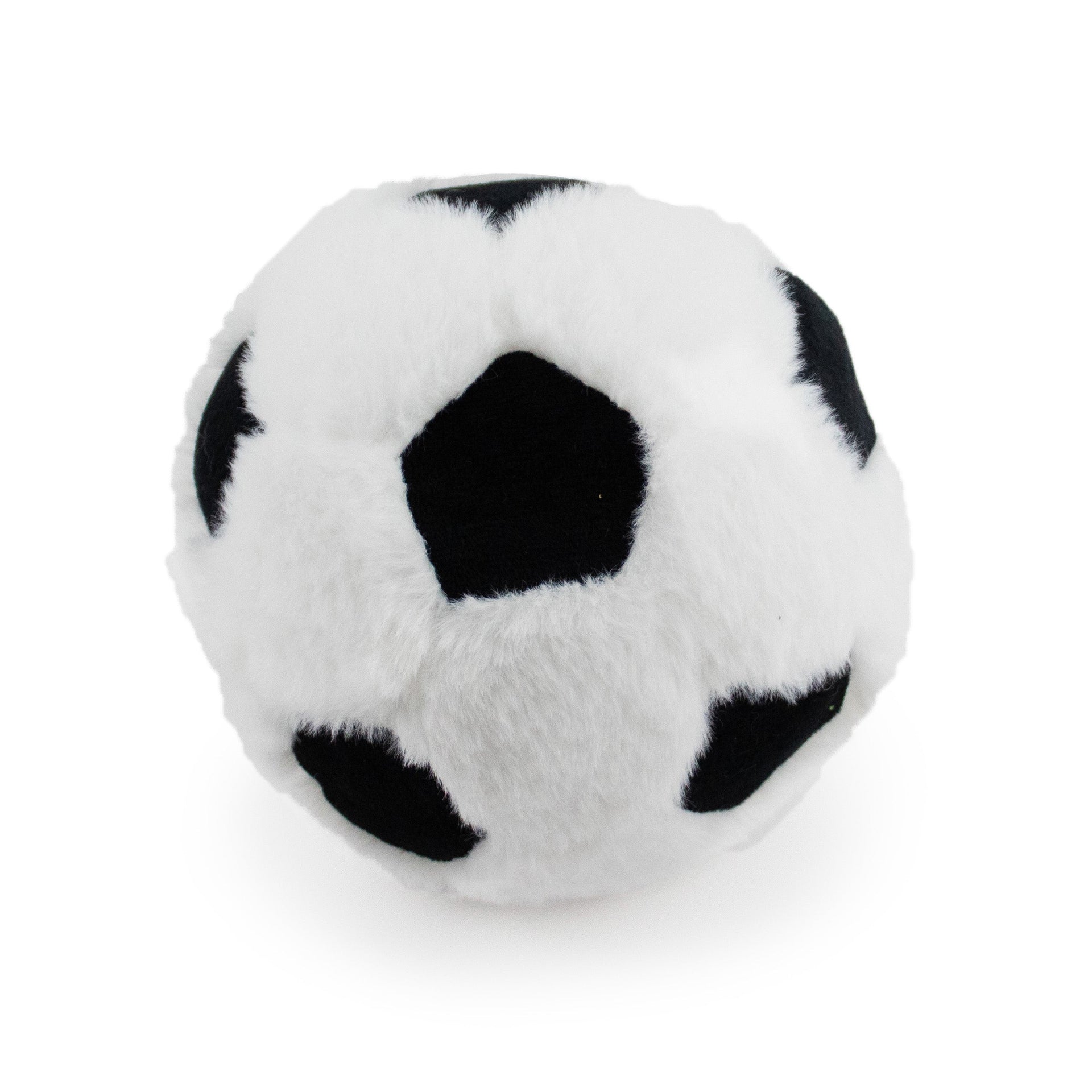 9 soccer ball w/ squeaker - soft plush squeaky dog toy with corduroy-style texture, fun for pet play and snuggles
