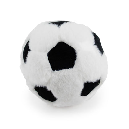 9" Soccer Ball W/ Squeaker plush dog toy with soft fabric, designed for gentle play and cuddling
