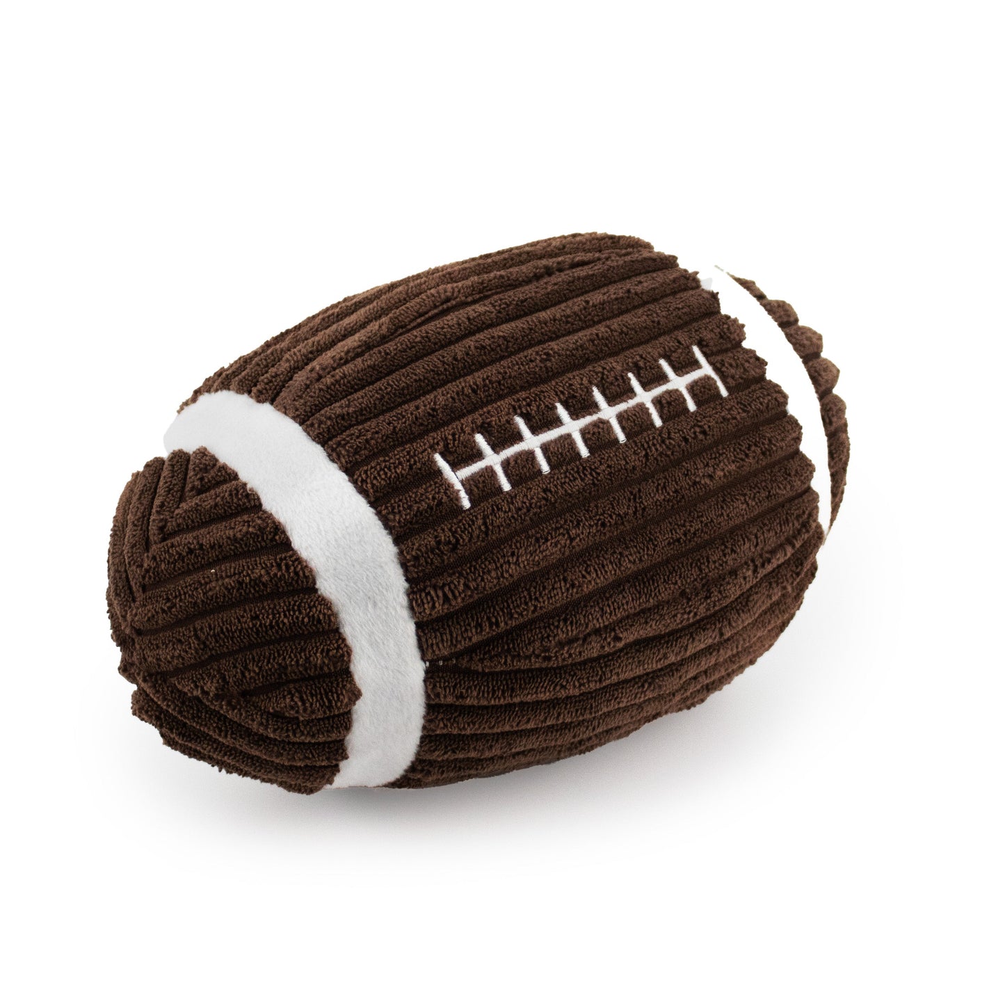 9 corduroy football w/ squeaker - soft plush squeaky dog toy with corduroy-style texture, fun for pet play and snuggles