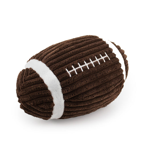 9 corduroy football w/ squeaker - soft plush squeaky dog toy with corduroy-style texture, fun for pet play and snuggles