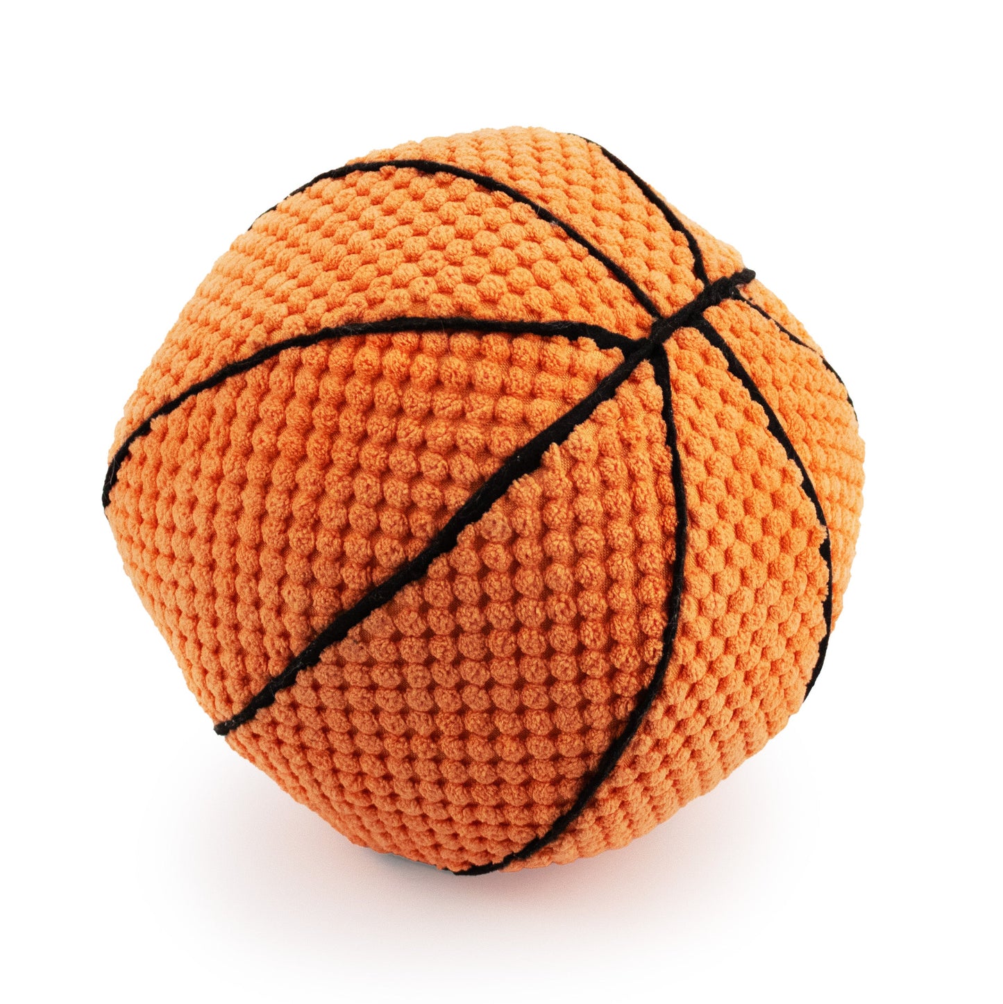 7 corduroy basketball w/ squeaker - soft plush squeaky dog toy with corduroy-style texture, fun for pet play and snuggles