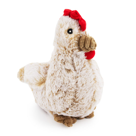 9 chicken w/ squeaker - soft plush squeaky dog toy with corduroy-style texture, fun for pet play and snuggles