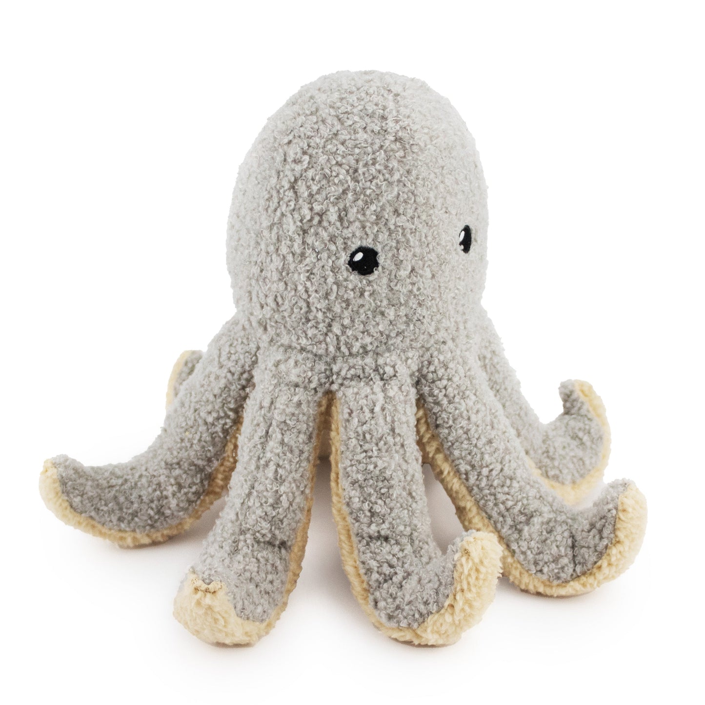 9 octavia octopus w/ squeaker and crinkle -  gray - soft plush squeaky dog toy with corduroy-style texture, fun for pet play and snuggles