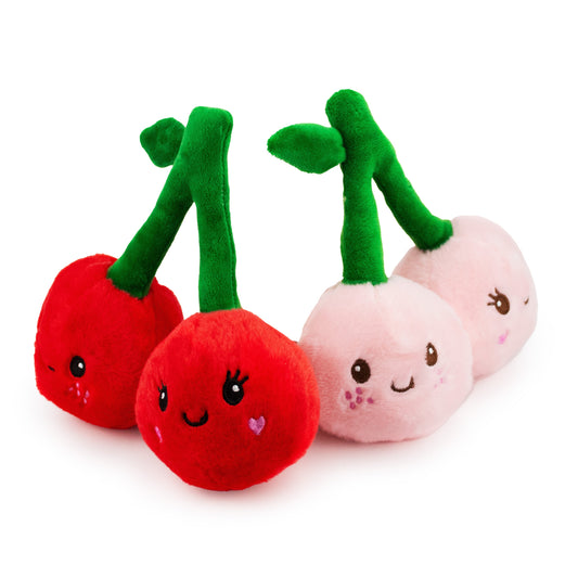 3 cherryliscous w/ squeaker and crinkle - 2 pack

 - soft plush squeaky dog toy with corduroy-style texture, fun for pet play and snuggles