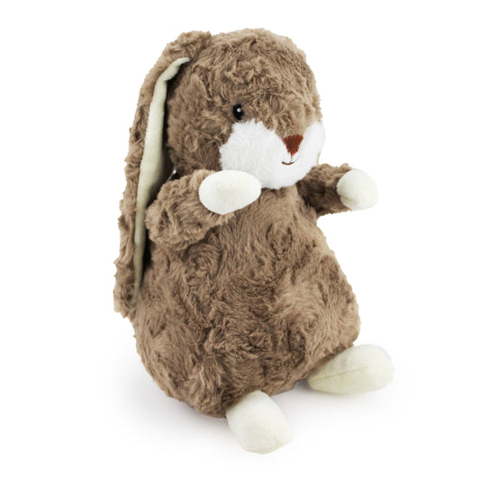 9 bunny boop w/ squeaker and crinkle - choco - soft plush squeaky dog toy with corduroy-style texture, fun for pet play and snuggles