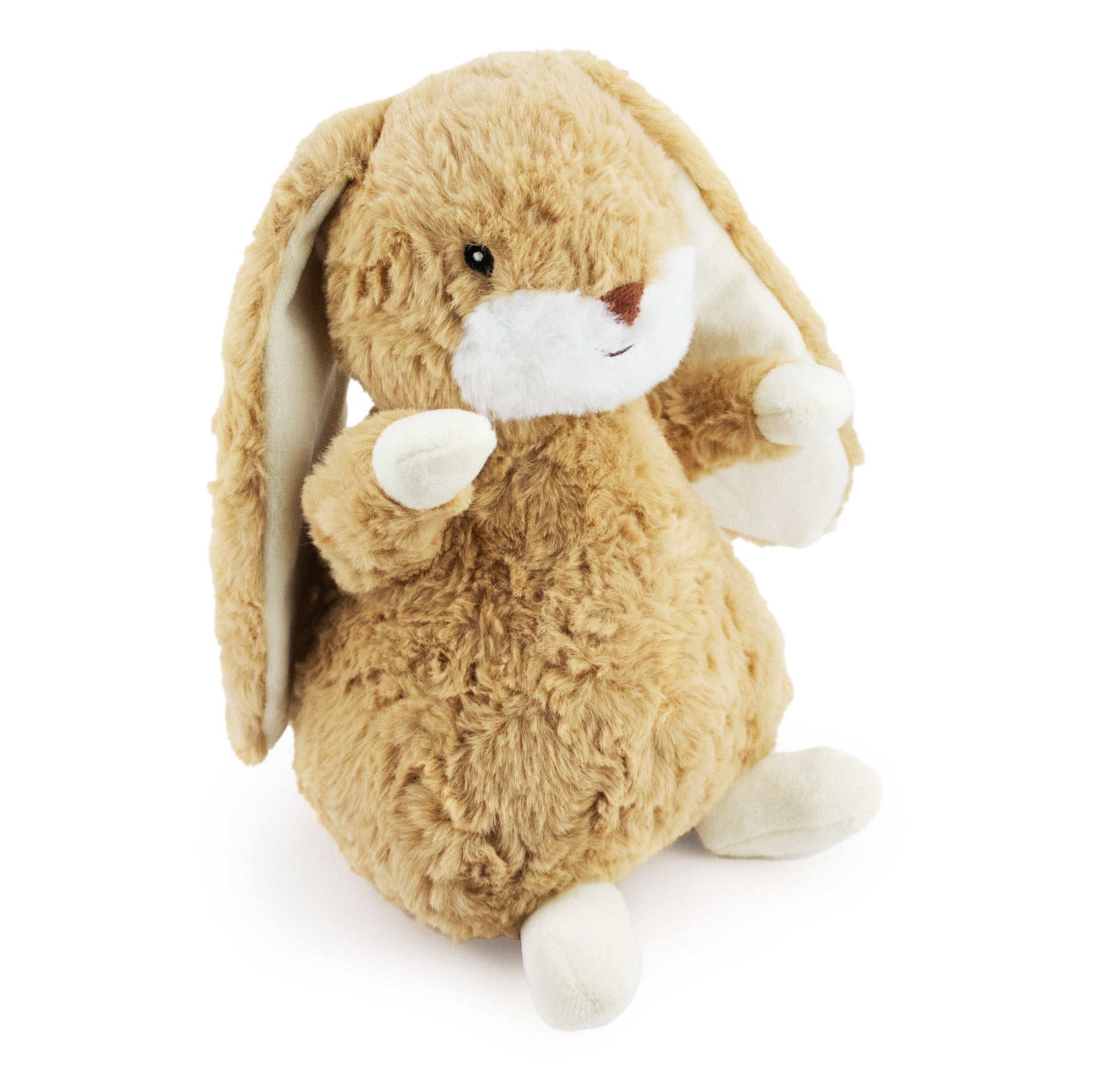 9 bunny boop w/ squeaker and crinkle - tan - soft plush squeaky dog toy with corduroy-style texture, fun for pet play and snuggles