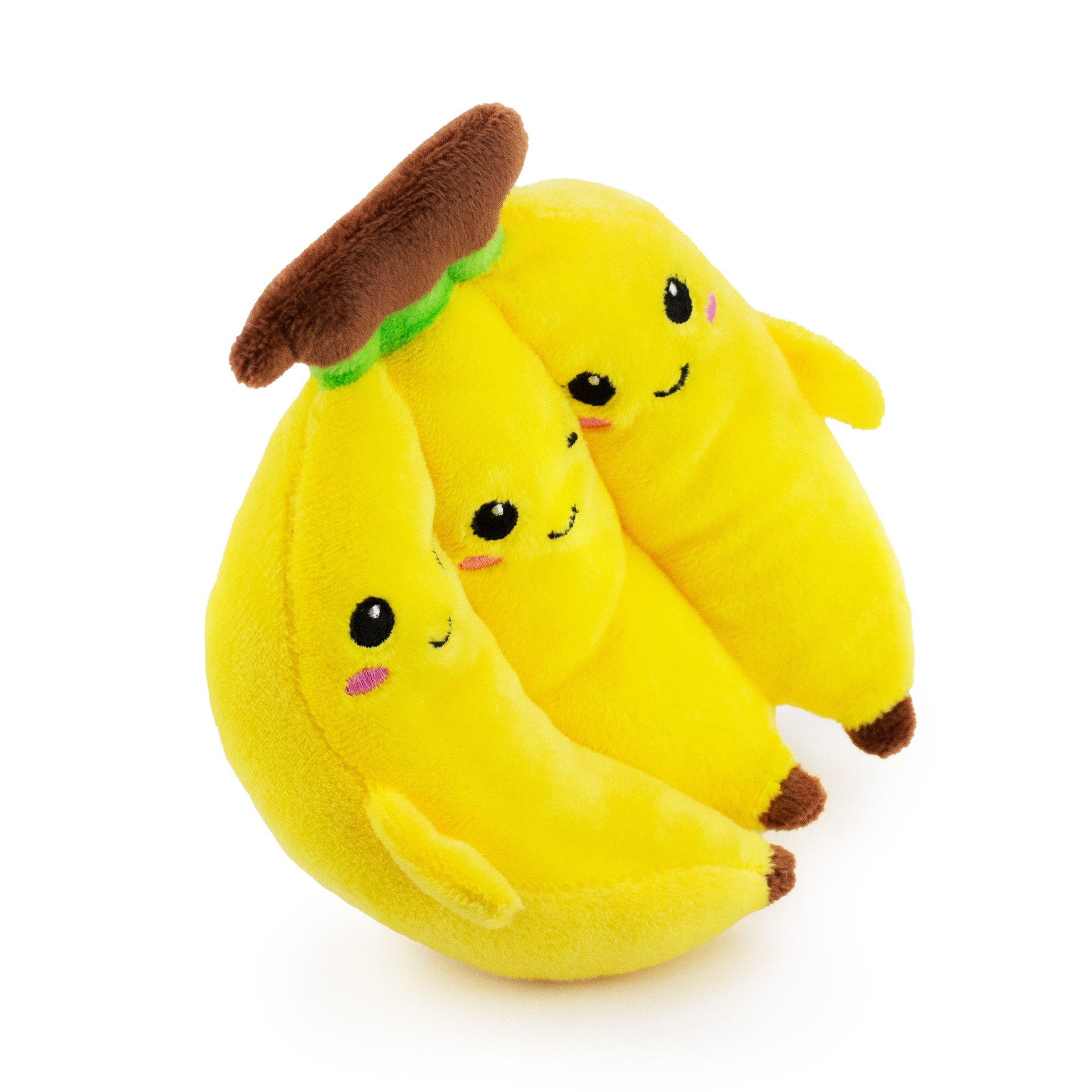 6 gone bananas w/ squeaker and crinkle - soft plush squeaky dog toy with corduroy-style texture, fun for pet play and snuggles