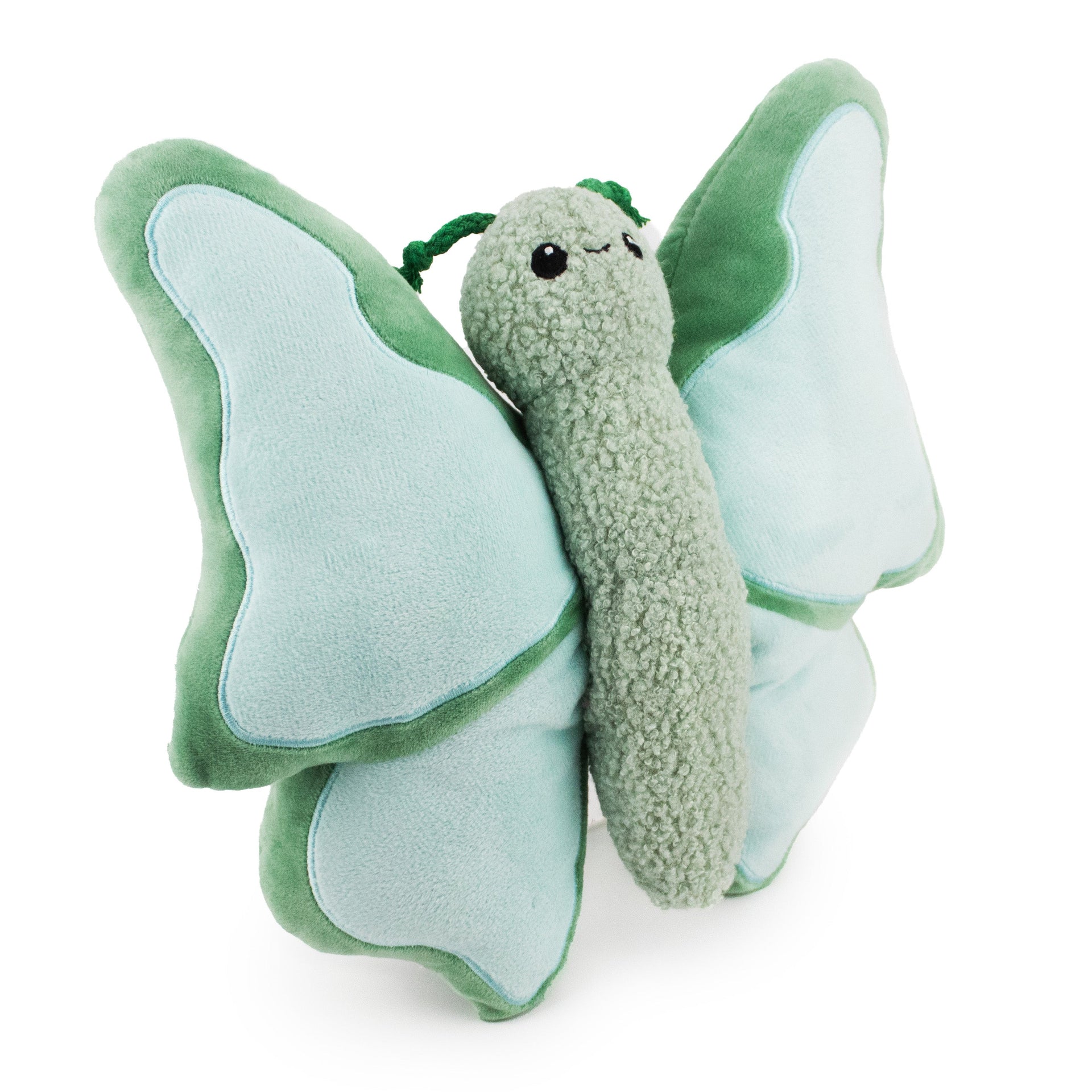 10 honeyflutter w/ squeaker and crinkle- teal - soft plush squeaky dog toy with corduroy-style texture, fun for pet play and snuggles