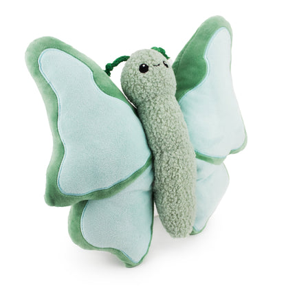 10 honeyflutter w/ squeaker and crinkle- teal - soft plush squeaky dog toy with corduroy-style texture, fun for pet play and snuggles