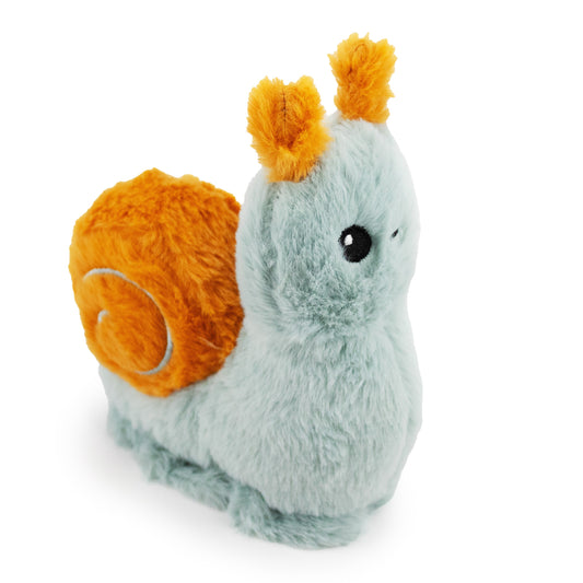 8 sally snail w/ squeaker and crinkle - soft plush squeaky dog toy with corduroy-style texture, fun for pet play and snuggles