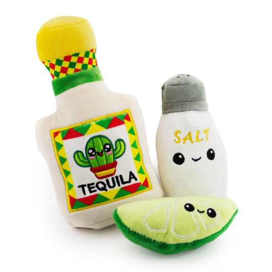 6 teqi-paws w/ squeaker and crinkle - soft plush squeaky dog toy with corduroy-style texture, fun for pet play and snuggles