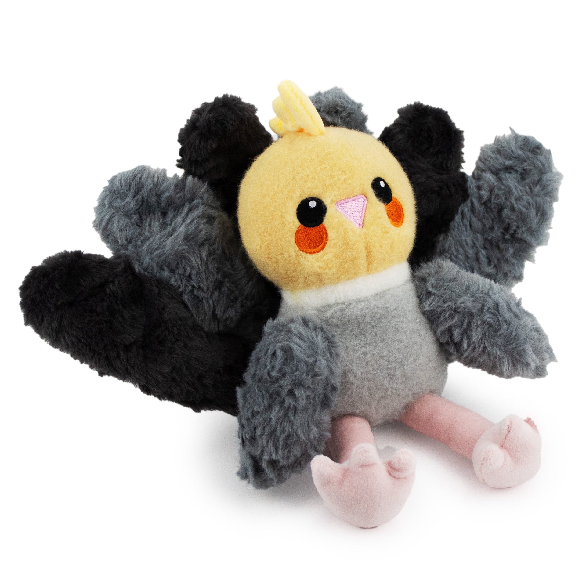 9 neil the cockatiel  w/ squeaker ball and crinkle - soft plush squeaky dog toy with corduroy-style texture, fun for pet play and snuggles