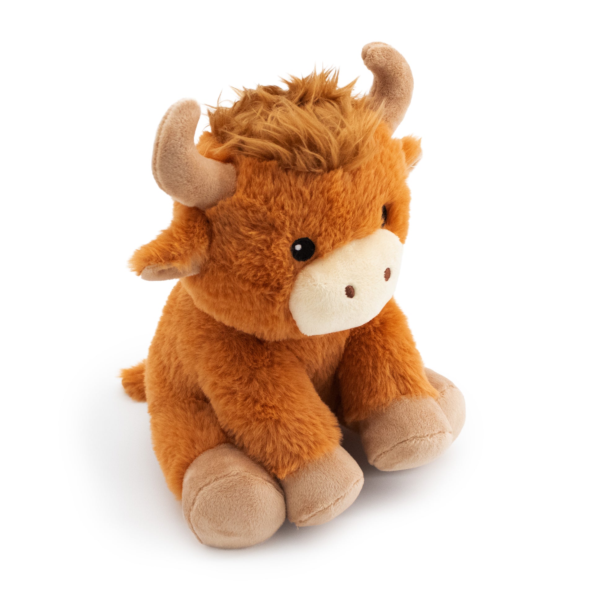 8" Mabel Moo w/ Squeaker & Crinkle plush dog toy with soft fabric, designed for gentle play and cuddling