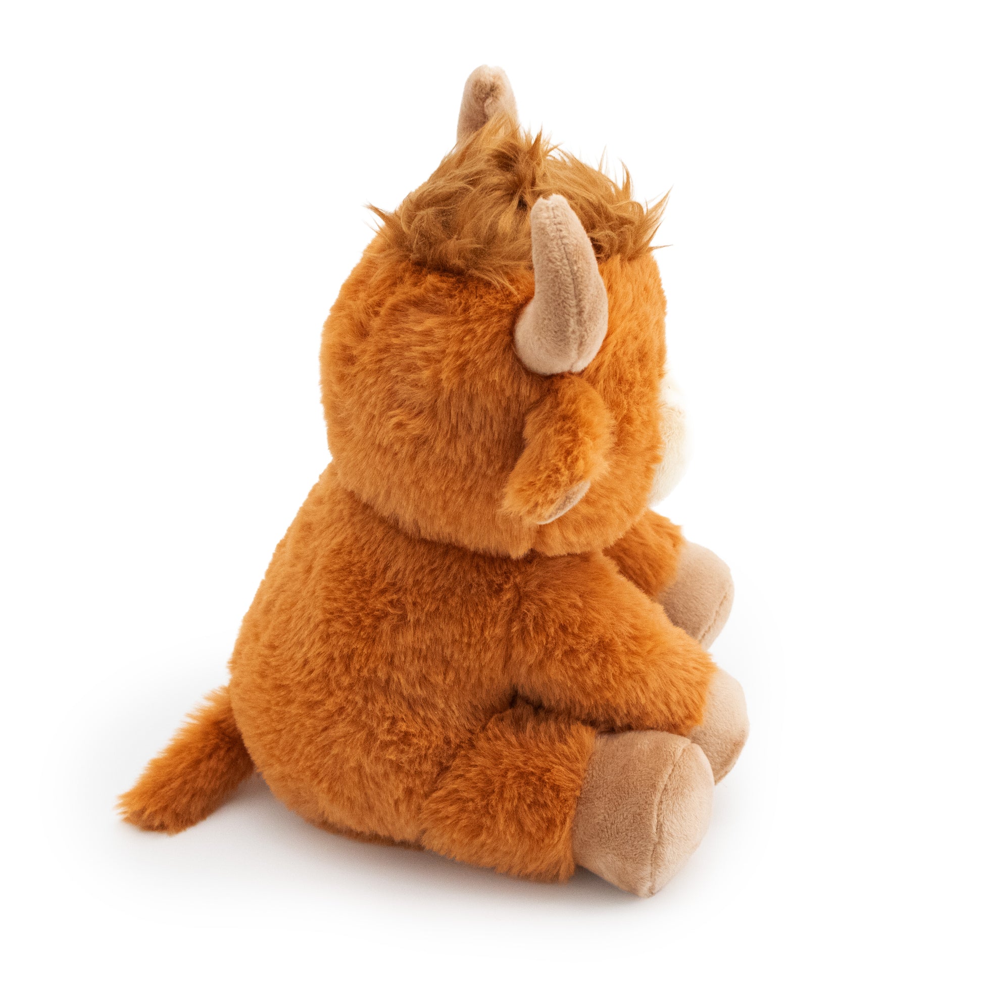 8" Mabel Moo w/ Squeaker & Crinkle plush dog toy with soft fabric, designed for gentle play and cuddling
