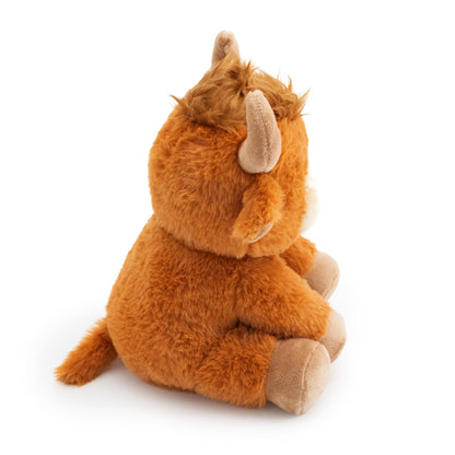 8" Mabel Moo w/ Squeaker & Crinkle plush dog toy with soft fabric, designed for gentle play and cuddling