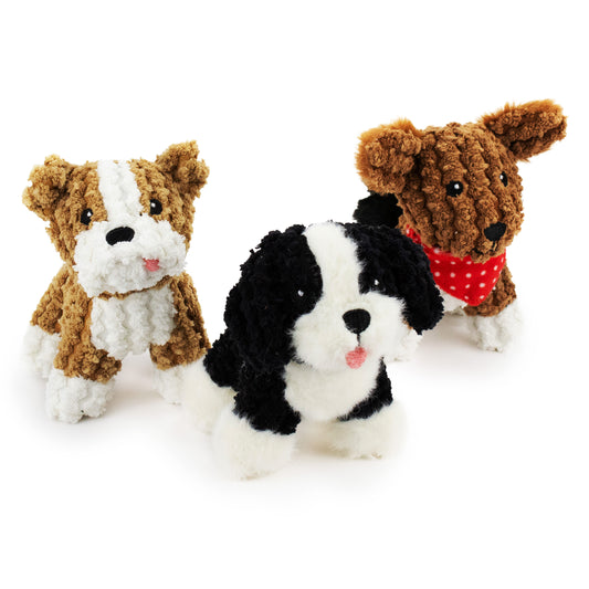 4.5" Tiny Terriers w/ Squeaker & Crinkle - 3 Pack