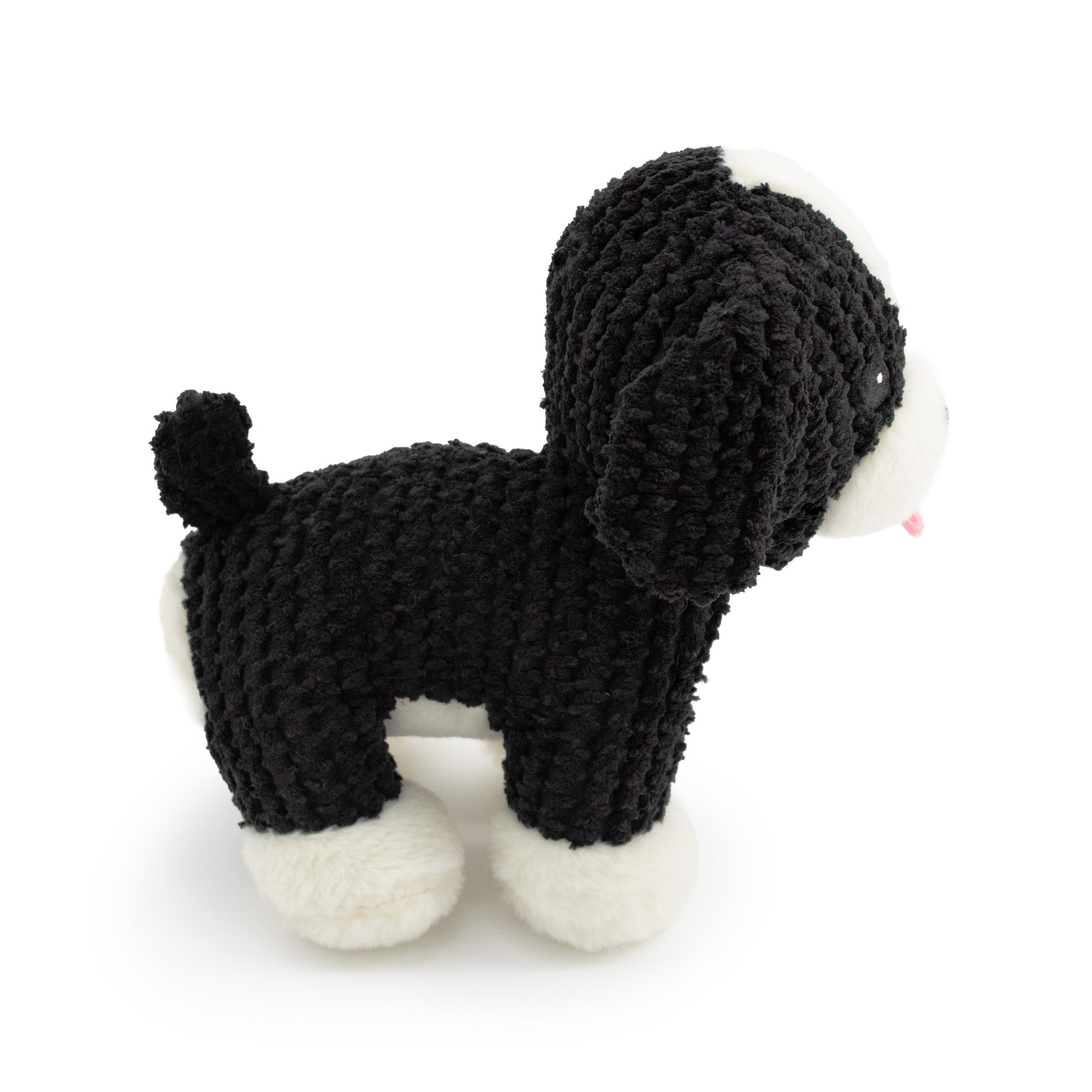 9" Mochi-Tzu w/ Squeaker & Crinkle plush dog toy with soft fabric, designed for gentle play and cuddling