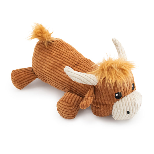 12" Laying Moo-Lisa Highland Cow w/ Squeaker & Crinkle