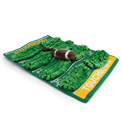 23" Touchdown Turf Snuffle plush dog toy with soft fabric, designed for gentle play and cuddling
